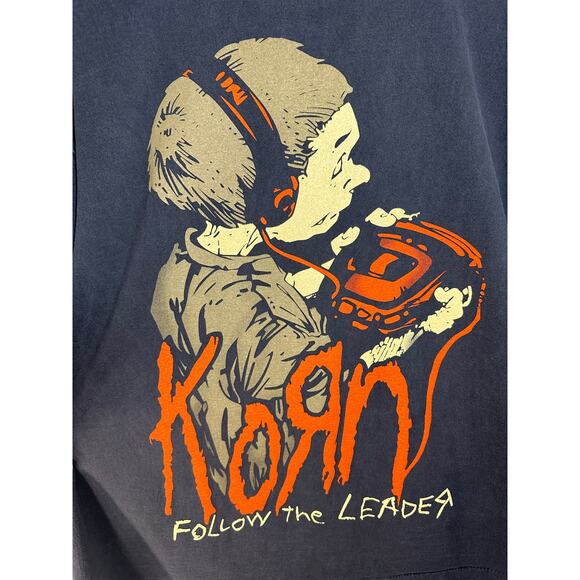 Korn "Follow The Leader" Vintage Reprint Single Stitch Giant Tag T-shirt - Picture 2 of 6
